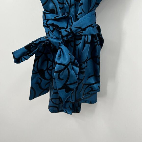 Lane Bryant Women's Black and Blue Blouse Plus size 22/24 Vintage belt glamorous - Picture 5 of 7